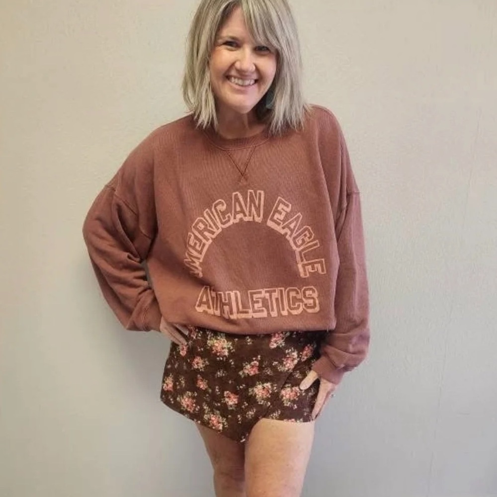Altar'd State Brown & Pink Floral Skort - Size XL